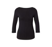 VERO MODA Donna Maglietta Elasticizzato a Manica 3/4, Scollo a Barca, Top Aderente, Manica Lunga., Colore:Nero, Taglia:XS