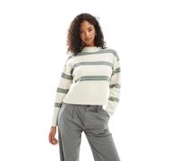 VERO MODA Vmdazzle LS Ga Boo-Pullover a Collo Alto Maglione Lavorato a Maglia, Betulla/Stripes:w. Balsam Green, M Donna