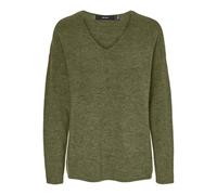 Vero Moda - Maglione leggero verde oliva con scollo a V XS