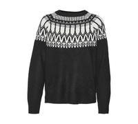 Vero Moda Maglione da Donna Vmsimone LS Nordic Ga Rep Boo, Nero/Dettaglio: Betulla, M