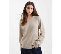 Vero Moda - Maglione lavorato color crema e oro glitterato con scollo rotondo-Bianco XL