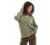 Vero Moda - Maglione leggero verde oliva con scollo a V S
