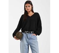 Vero Moda - Maglione morbido oversize nero con scollo a V XL