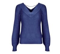 Vero Moda Maglione VMNEWLEXSUN LS DOUBLE V-NCK in Blu EU S