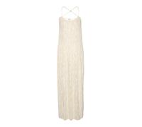 Vero Moda Maternity - Vestito lungo plissé color crema betulla testurizzato con spalline sottili-Bianco XS