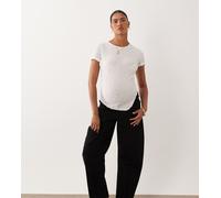 Vero Moda Maternity - Top bianco con arricciature asimmetriche e texture stropicciata XL