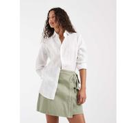 Vero Moda - Minigonna a portafoglio in denim verde alloro XL