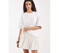Vero Moda - Minigonna bianca con vita a punto smock-Bianco M