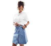 Vero Moda - Minigonna di jeans avvolgente blu medio XS