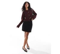 Vero Moda - Minigonna nera strutturata a vita alta-Nero XXS