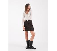 Vero Moda minigonna strutturata a vita alta color marrone cioccolato XL