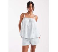 Vero Moda - Mix and Match - Canottiera in cotone verde a righe in coordinato M