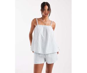 Vero Moda - Mix and Match - Canottiera in cotone verde a righe in coordinato M