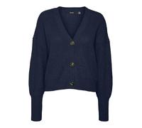 VERO MODA Neck Cuff Vmlea LS-Cardigan Noos con Scollo a V, Blazer Blu Marine, XS Donna