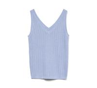 VERO MODA Neck Top Vmnewlex Pointelle-Maglietta con Scollo a V, Modello Noos, Brunnera Blu, M Donna