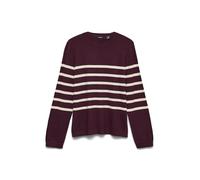 VERO MODA Neck Vmsaba Plain LS Ga Noos-Pullover con Scollo Rotondo, Winetasting, L Donna