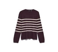 VERO MODA Neck Vmsaba Plain LS Ga Noos-Pullover con Scollo Rotondo, Winetasting, L Donna