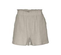 VERO MODA Pantaloncini Donna con Elastico e Tessuto Crepe Paperbag, Colore:Beige-2, Taglia:XL