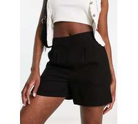 Vero Moda - Pantaloncini in misto lino neri con pieghe sul davanti-Nero M