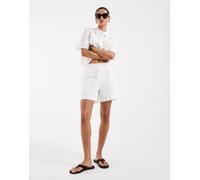 Vero Moda - Pantaloncini in pizzo bianchi in coordinato-Bianco XXS