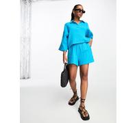 Vero Moda - Pantaloncini testurizzati blu in coordinato XXS