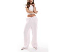 Vero Moda - Pantaloni a fondo ampio in cotone rosa pallido a righe XS