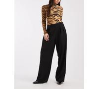 Vero Moda - Pantaloni a fondo ampio neri con piega sul davanti-Nero 38