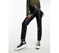Vero Moda - Pantaloni a sigaretta in pelle sintetica neri-Nero W29 L32