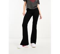 Vero Moda - Pantaloni a zampa in jersey a vita alta neri-Nero L