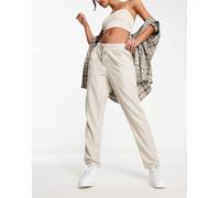 Vero Moda - Pantaloni affusolati in misto lino color pietra-Neutro XL