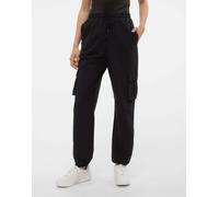 Vero Moda - Pantaloni cargo neri con fondo elasticizzato-Nero XS