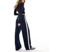 Vero Moda - Pantaloni con fondo ampio blu navy con riga laterale 2XL