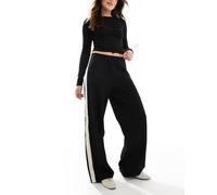 Vero Moda - Pantaloni con fondo ampio neri con riga laterale-Nero 2XL