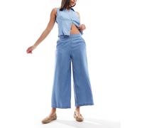 Vero Moda - Pantaloni culotte blu medio in chambray S