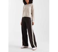 Vero Moda - Pantaloni larghi color marrone cioccolato con riga laterale XXS