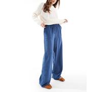 Vero Moda - Pantaloni leggeri in denim scuro allacciati in vita-Blu S