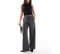 Vero Moda - Pantaloni stile joggers a fondo ampio allacciati in vita grigio scuro mélange L