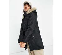 Vero Moda - Parka con cappuccio foderato in pelliccia sintetica nero L