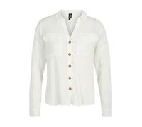 VERO MODA Vmbumpy-Maglietta New Noos Ptt L/S Camicia da Donna, Bianco, S Petite
