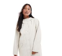 Vero Moda Petite - Giacca impermeabile con cappuccio spalmata color pietra moonbeam-Neutro L