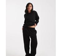 Vero Moda Petite - Joggers oversize neri con fondo elasticizzato in coordinato-Nero 2XS