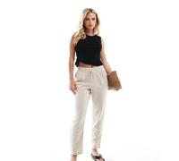 Vero Moda Petite - Pantaloni affusolati in misto lino color pietra-Neutro M