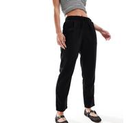 Vero Moda Petite - Pantaloni affusolati in misto lino neri-Nero L
