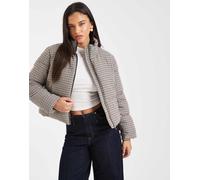 Vero Moda - Piumino corto con stampa a quadri heritage-Bianco L