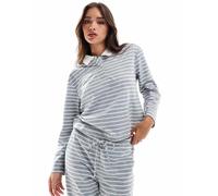Vero Moda - Polo in jersey grigia a righe in coordinato-Grigio S