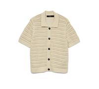 Vero Moda - Polo in maglia a mezze maniche color betulla in coordinato-Bianco M