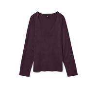 VERO MODA Pullover Donna Aderente Scollo a V Maniche Lunghe Polsini a Costine, Colore:Chiaretto, Taglia:M