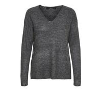 VERO MODA Maglione in Maglia Scollo a V a Maniche Lunghe Maglione Lavorato VMCREWLEFILE., Colore:Grigio, Taglia:M