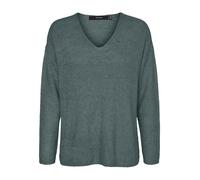 Vero Moda - Vmcrewlefile Ls V-Neck Blouse Noos Verde - Abbigliamento L Verde