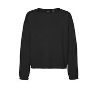 VERO MODA Vmgold Roll LS O-Neck Pullover Maglione Lavorato a Maglia, Nero, M Donna